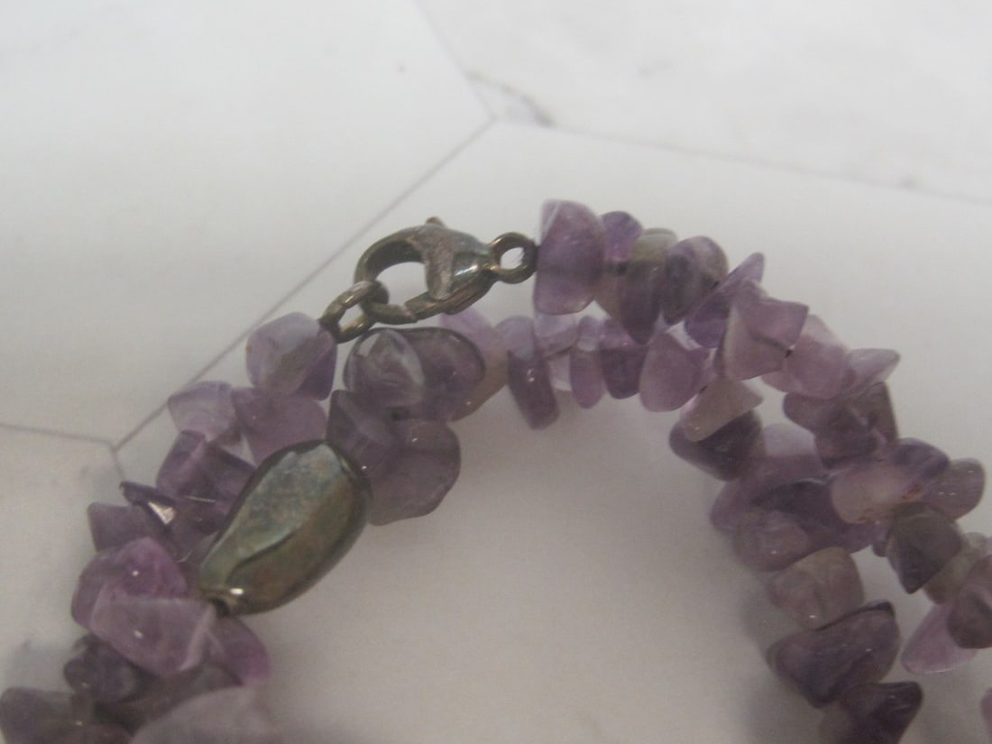 36" Genuine Amethyst Necklace with Sterling Silver Clasp - 3