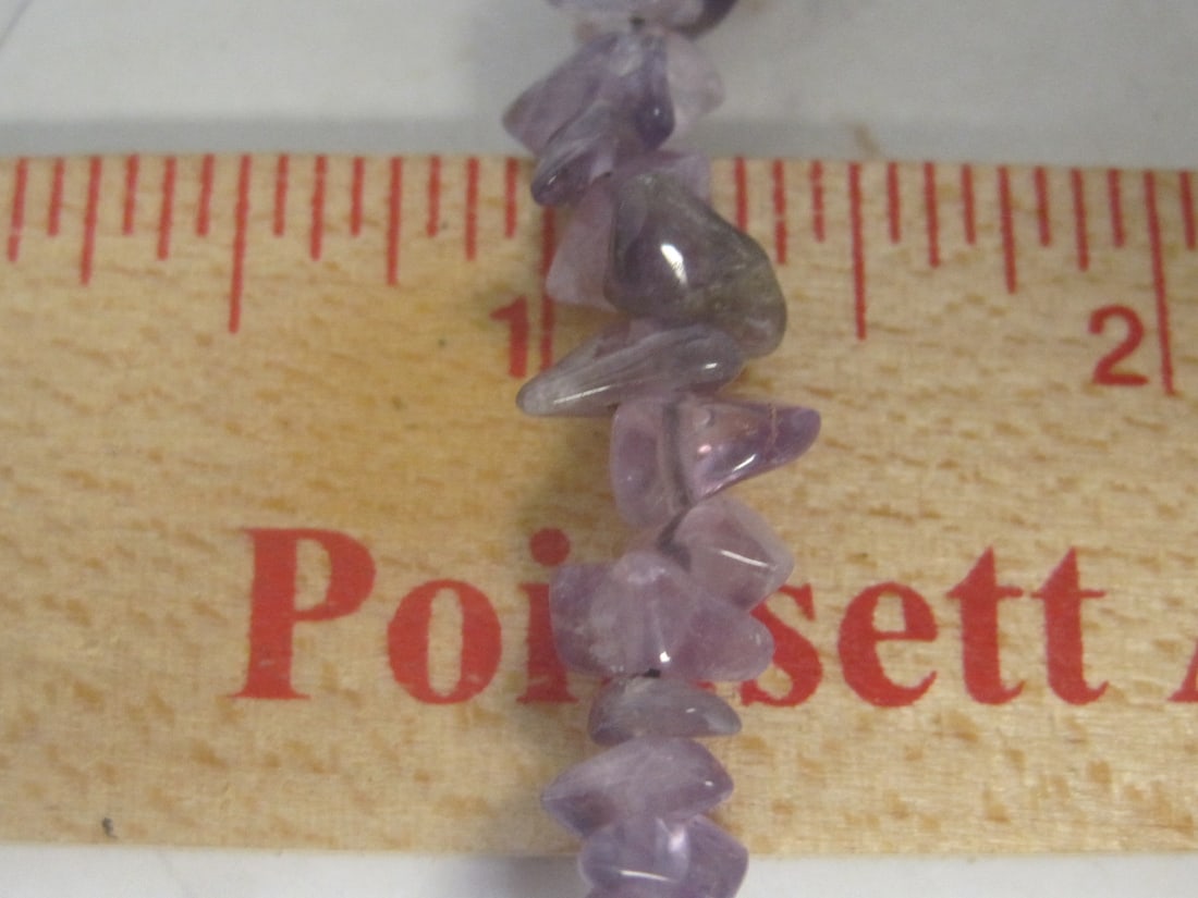 36" Genuine Amethyst Necklace with Sterling Silver Clasp - 4