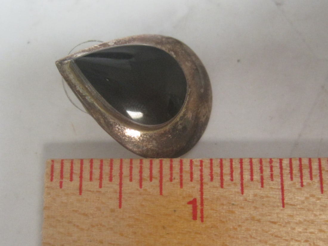 Sterling Silver Onyx Pierced Earrings - 4