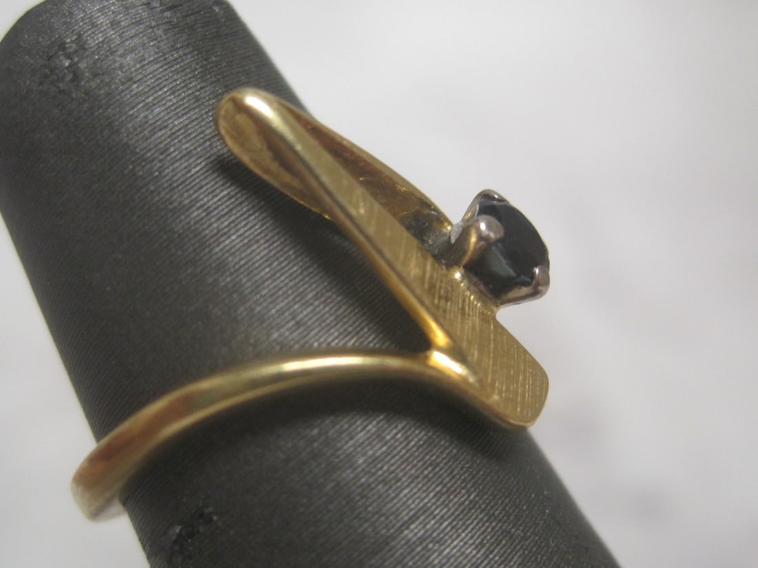 14k Gold Ring with Blue Stone - 3