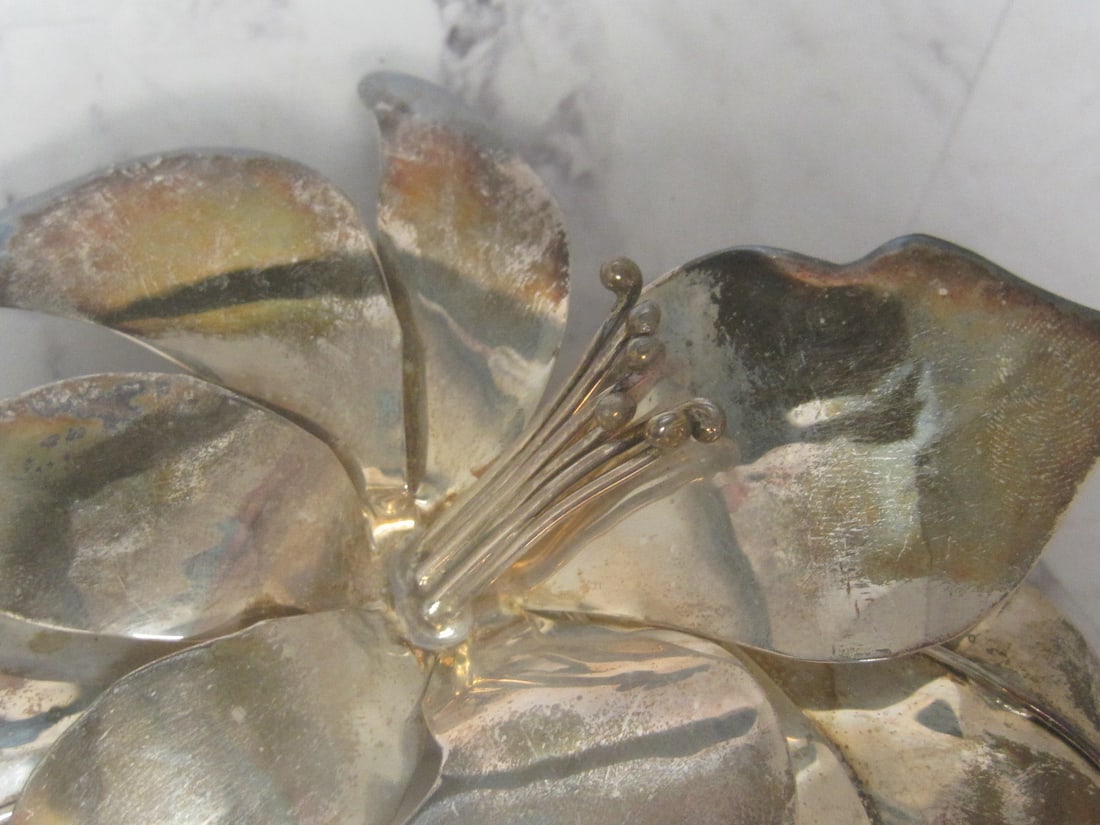 Sterling Silver Artisan Large Flower Brooch - 2