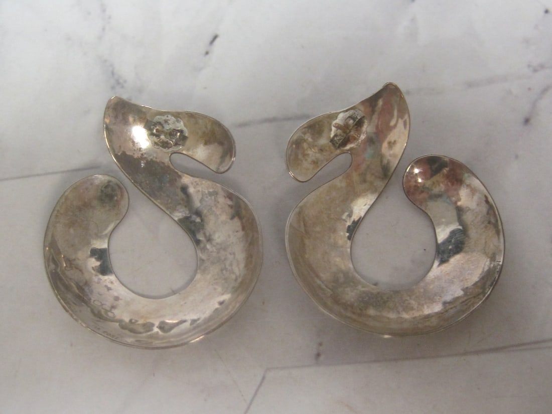 Sterling Silver Artisan Custom Pierced Earrings - 3