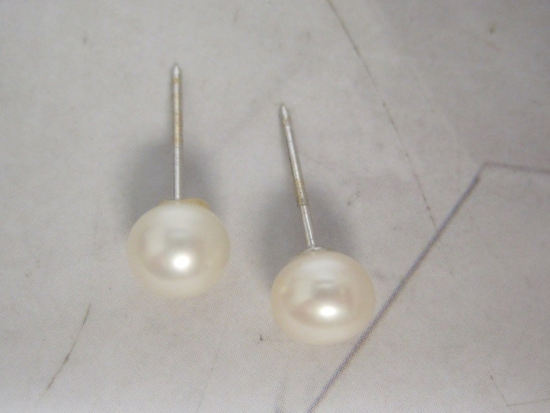 Pearl Earrings with 14k Gold Posts - 2