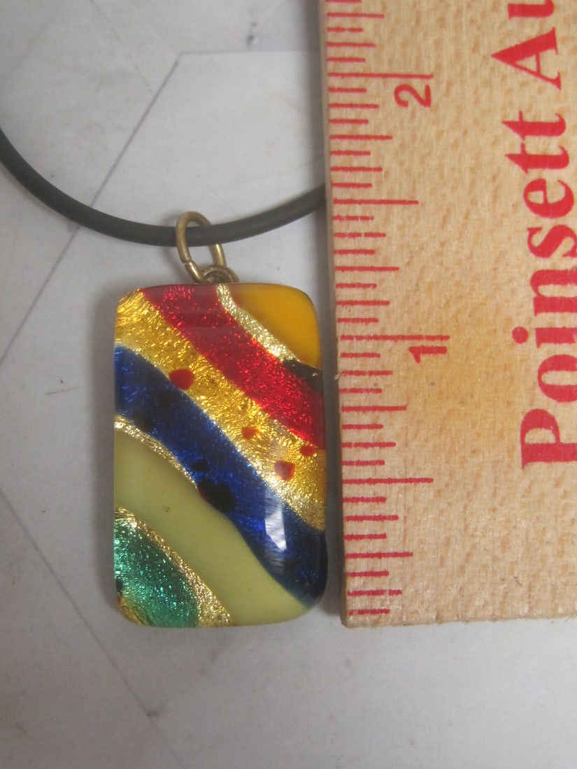 Vetro di Murano Pendant on Black Cord - 4