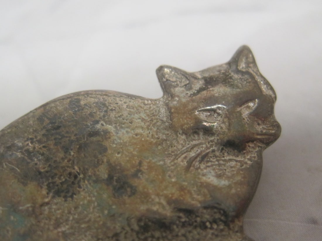 Sterling Silver Cat Brooch - 2