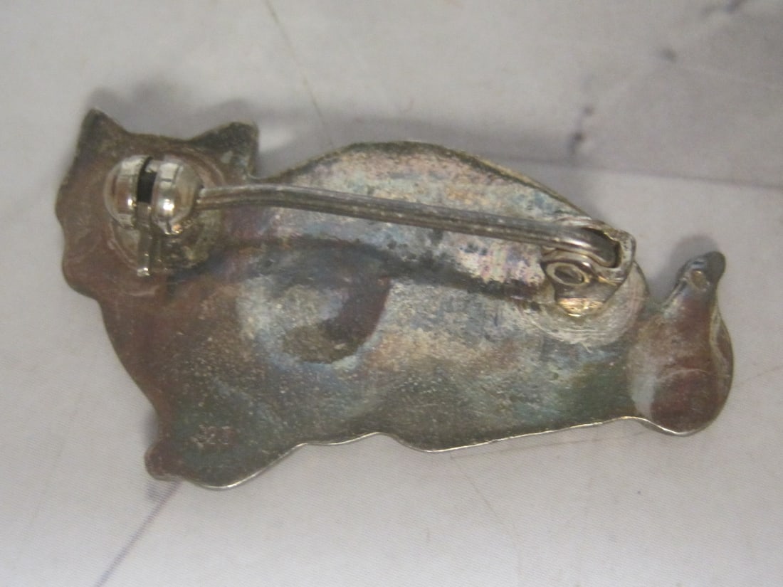Sterling Silver Cat Brooch - 3