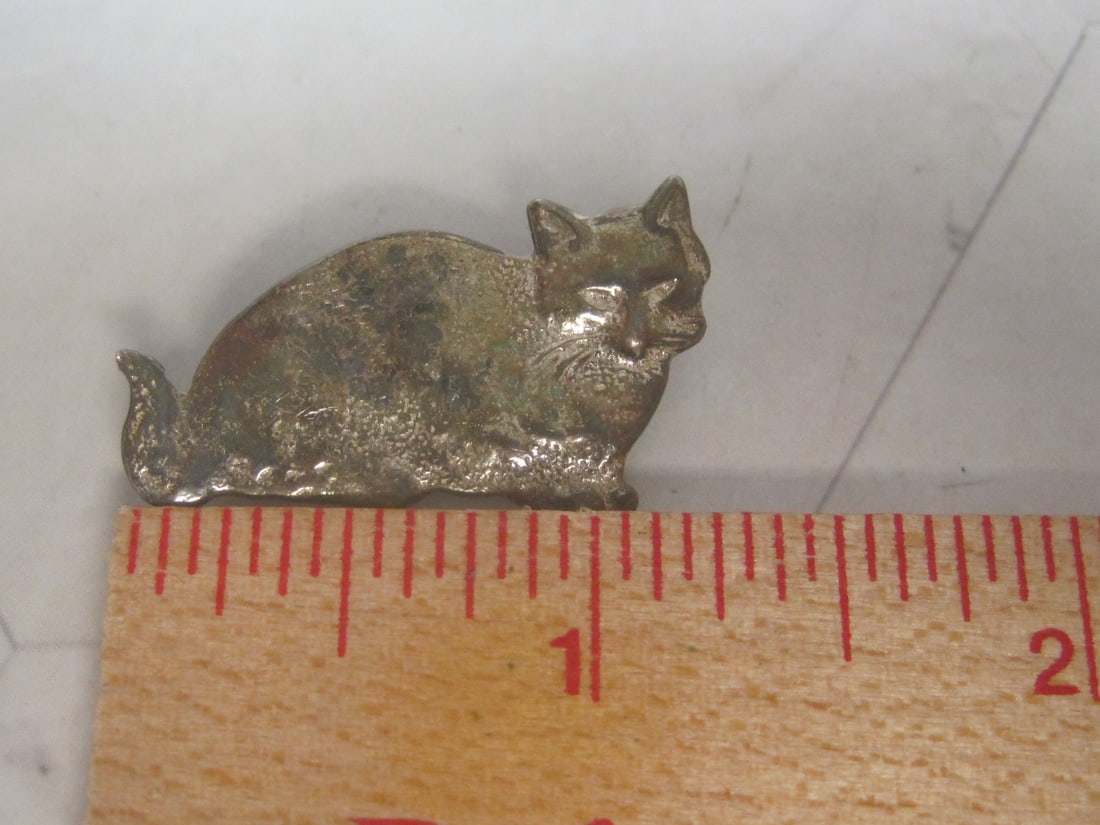 Sterling Silver Cat Brooch - 4