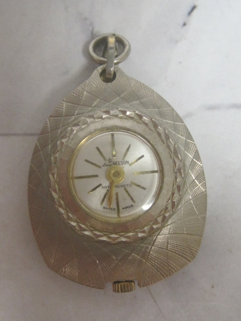 Vintage Lady Nelson Anti-Magnetic Clock Pendant: Runs