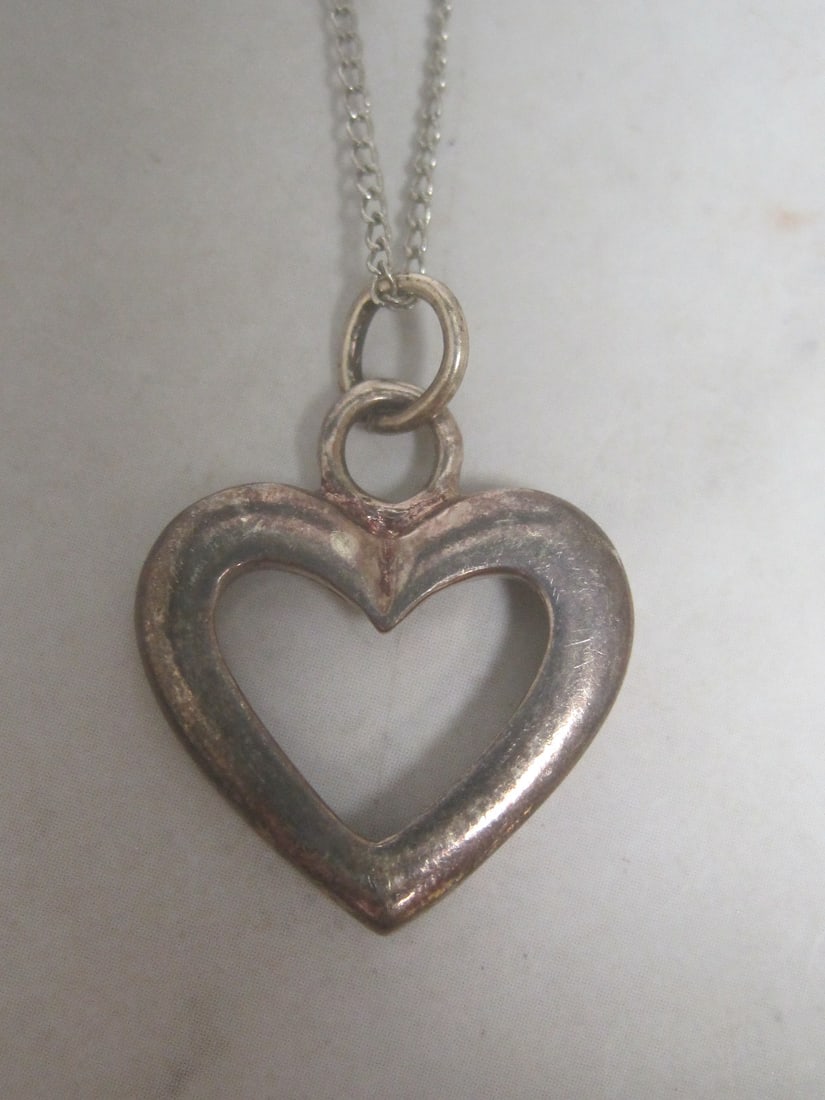 Sterling Silver Heart Pendant on 16" Sterling Silver Chain - 2