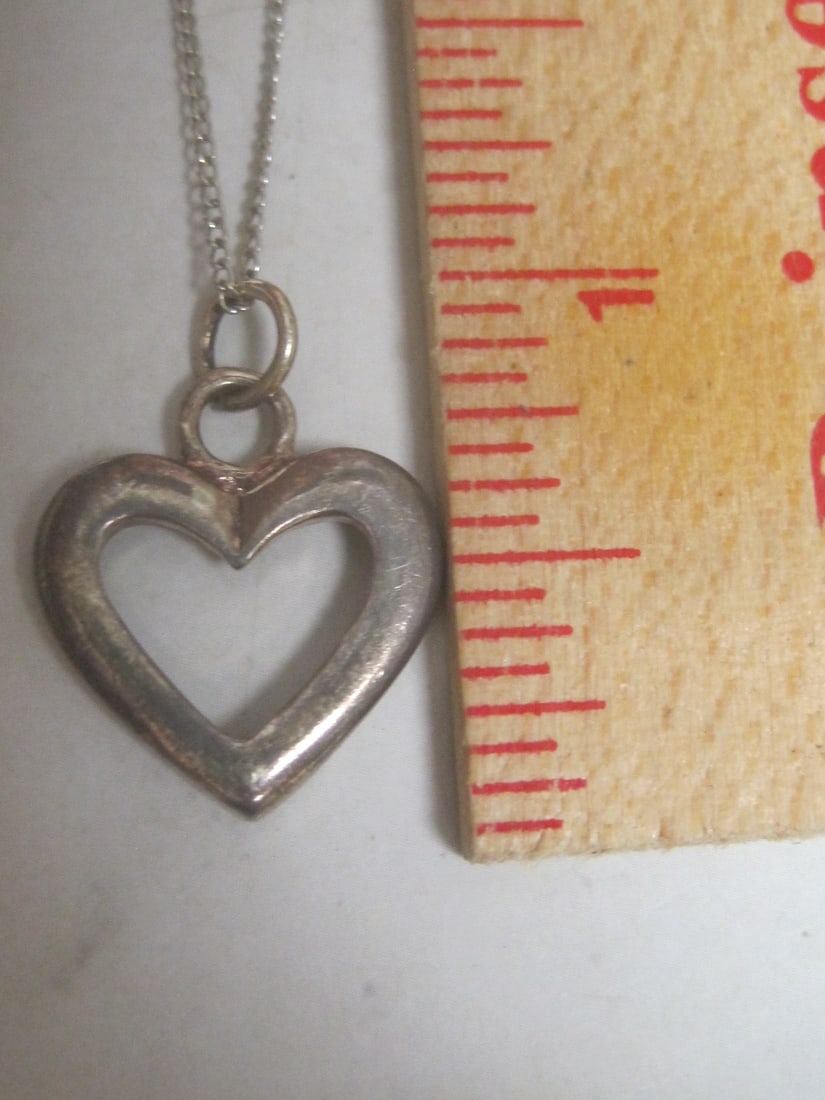 Sterling Silver Heart Pendant on 16" Sterling Silver Chain - 4