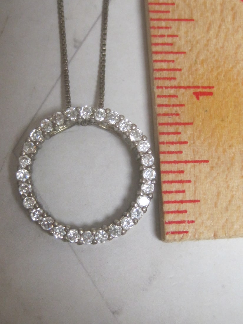 Sterling Silver CZ Circle of Life Pendant on 18" Sterling Silver Chain - 4