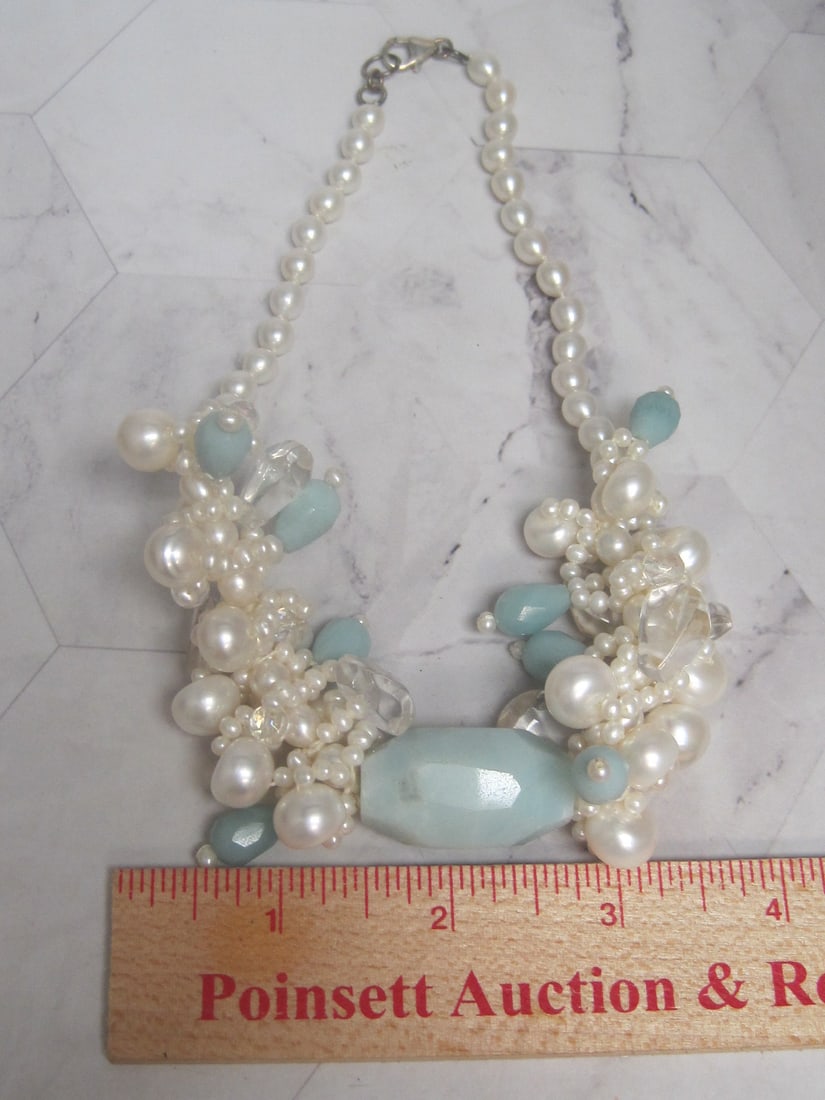 14" Beaded Necklace with Sterling Silver Clasp - 5