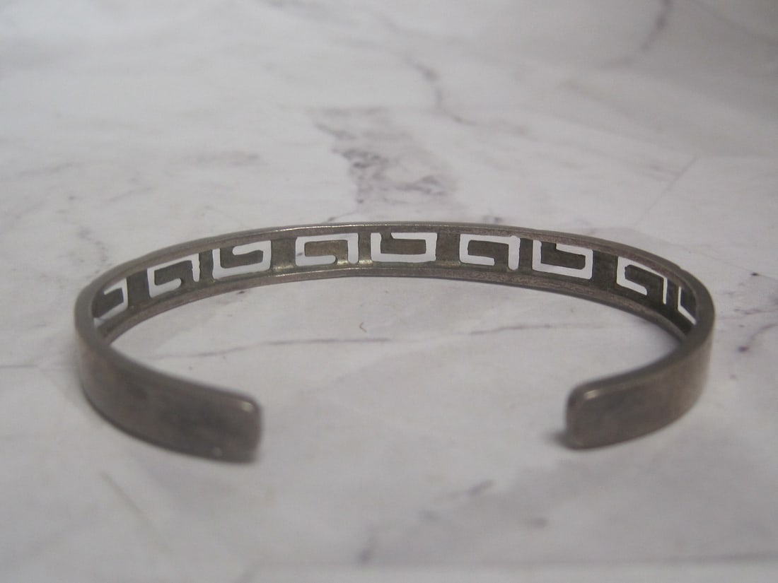 Sterling Silver Greek Key Cuff Bracelet - 3