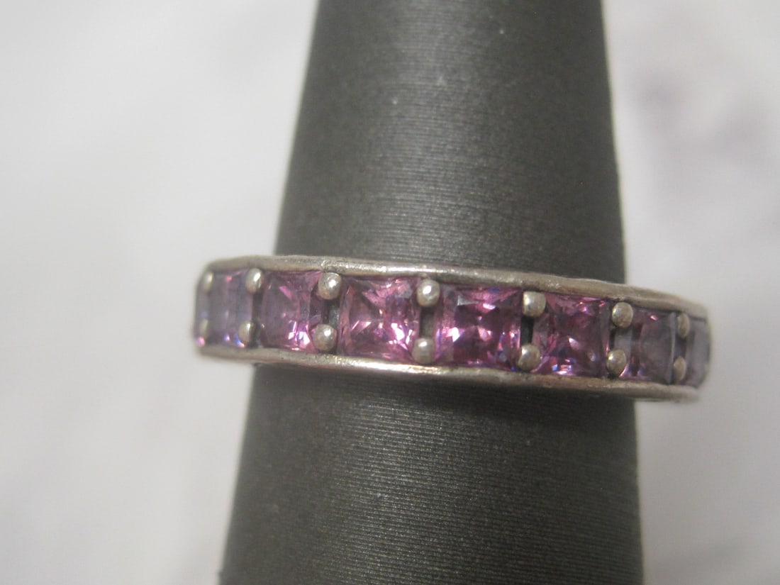 Pandora Sterling Silver Infinity Purple CZ Band Ring - 2