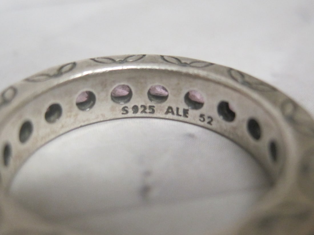 Pandora Sterling Silver Infinity Purple CZ Band Ring - 4