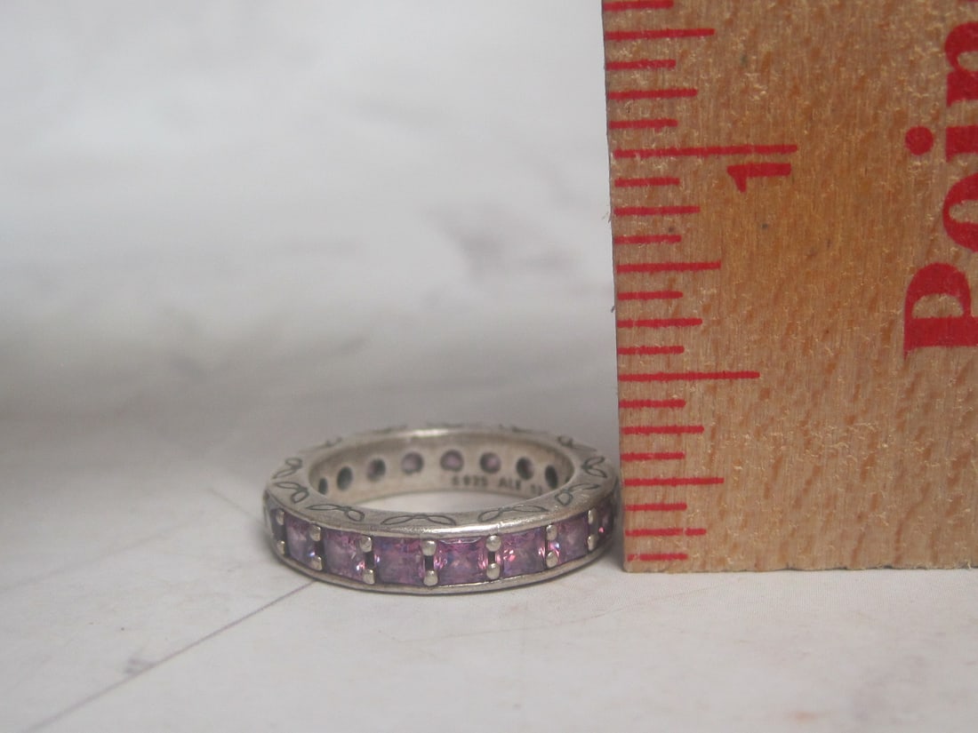 Pandora Sterling Silver Infinity Purple CZ Band Ring - 5