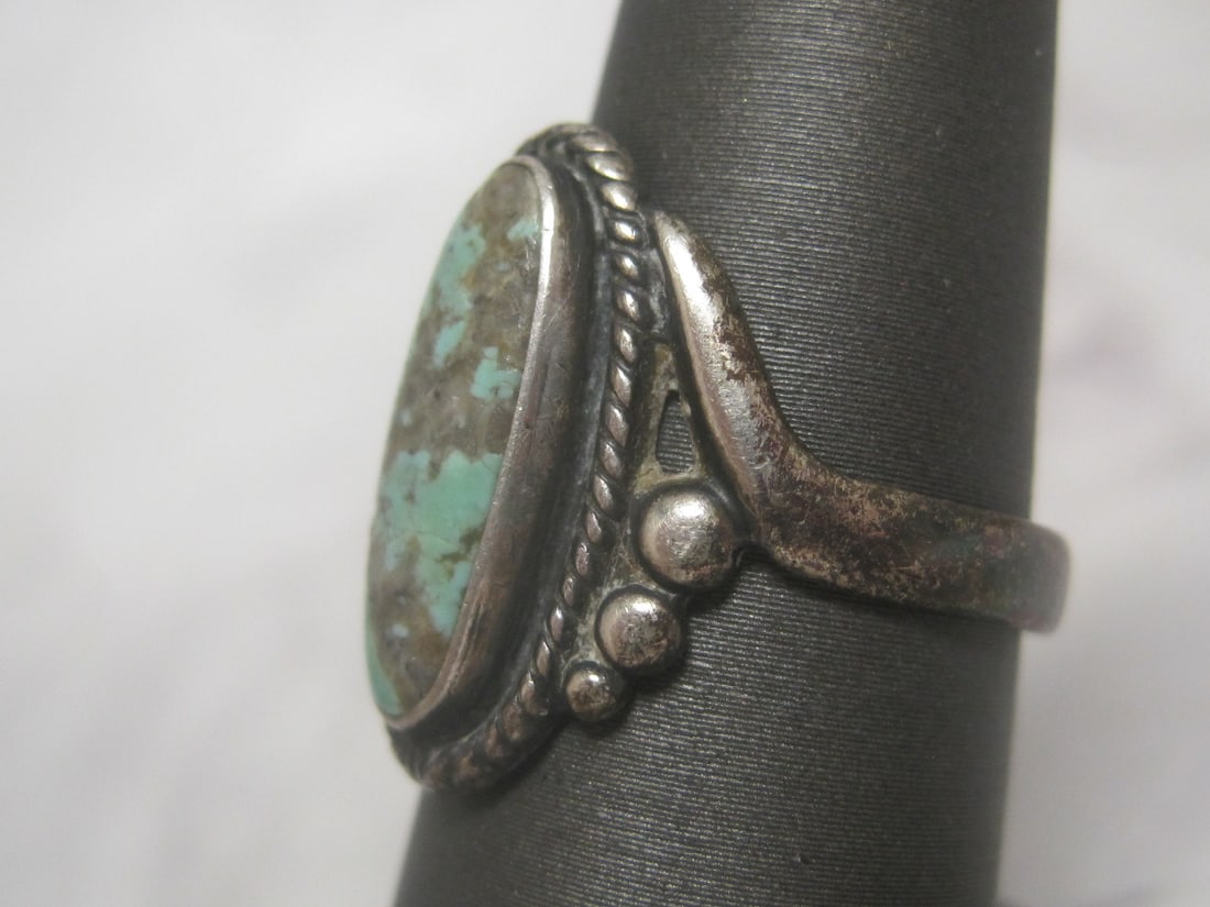 Vintage Sterling Silver Turquoise Ring by Bell Sterling - 2
