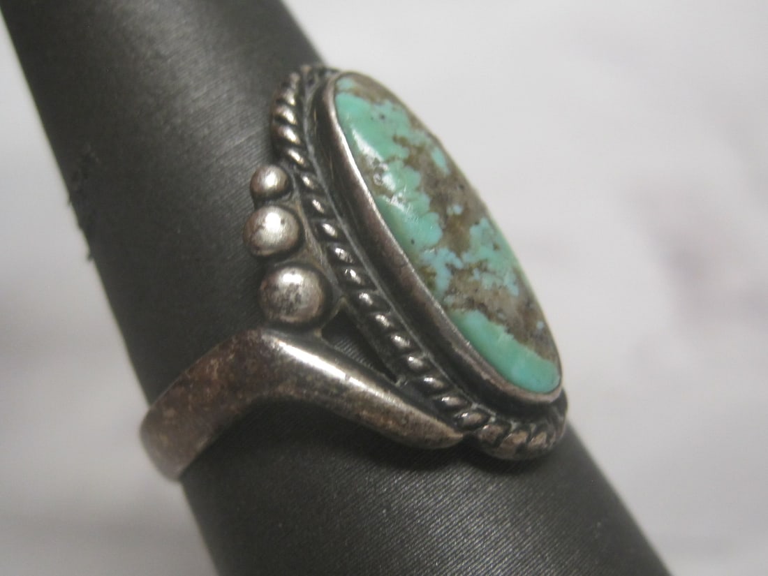 Vintage Sterling Silver Turquoise Ring by Bell Sterling - 3