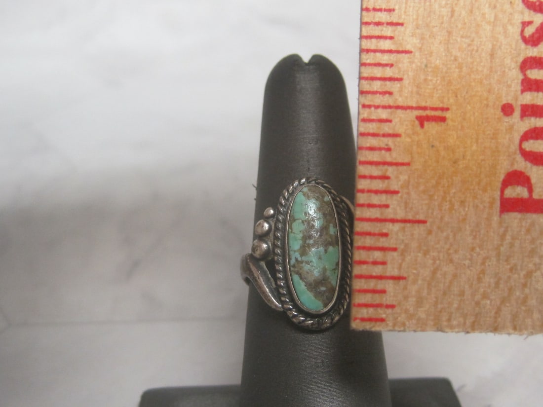 Vintage Sterling Silver Turquoise Ring by Bell Sterling - 4