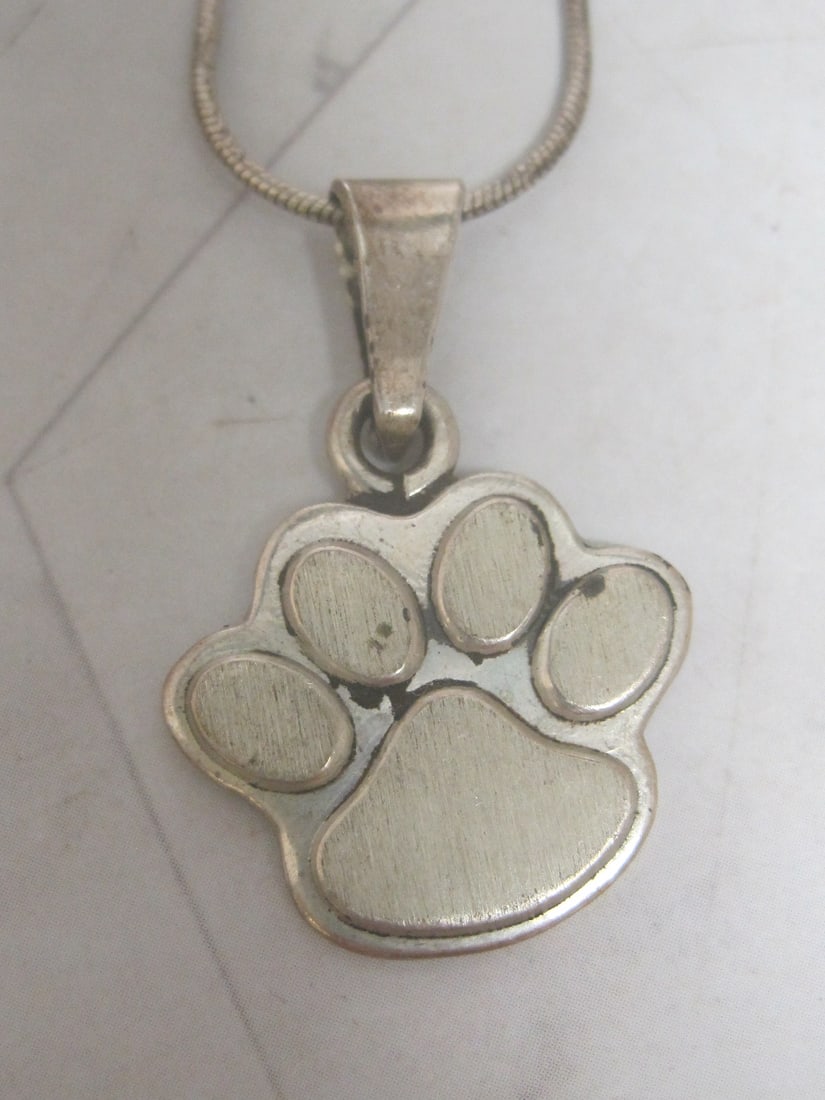 Sterling Silver Tiger Paw Pendant on 16" Sterling Silver Chain - 2
