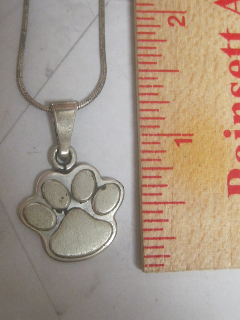 Sterling Silver Tiger Paw Pendant on 16" Sterling Silver Chain - 4