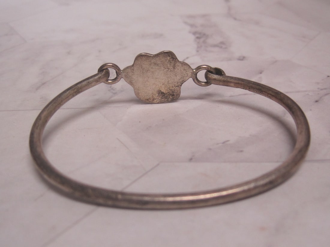 Sterling Silver Tiger Paw Bangle Bracelet - 3