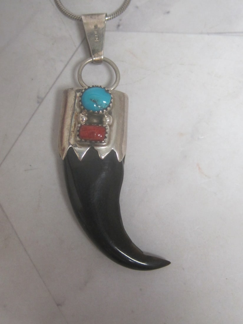 Native American Style Sterling Silver Pendant on 18" Sterling Silver Chain - 2