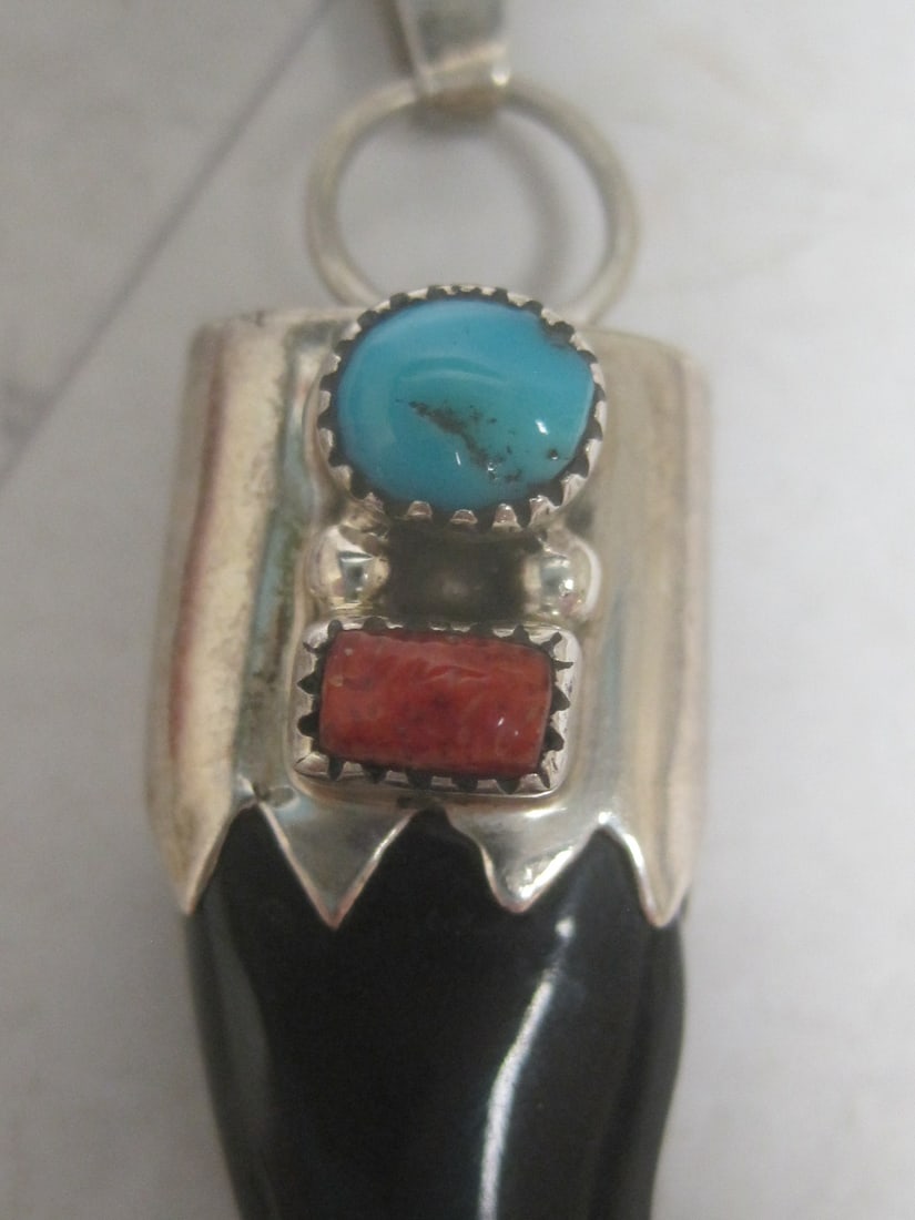 Native American Style Sterling Silver Pendant on 18" Sterling Silver Chain - 3