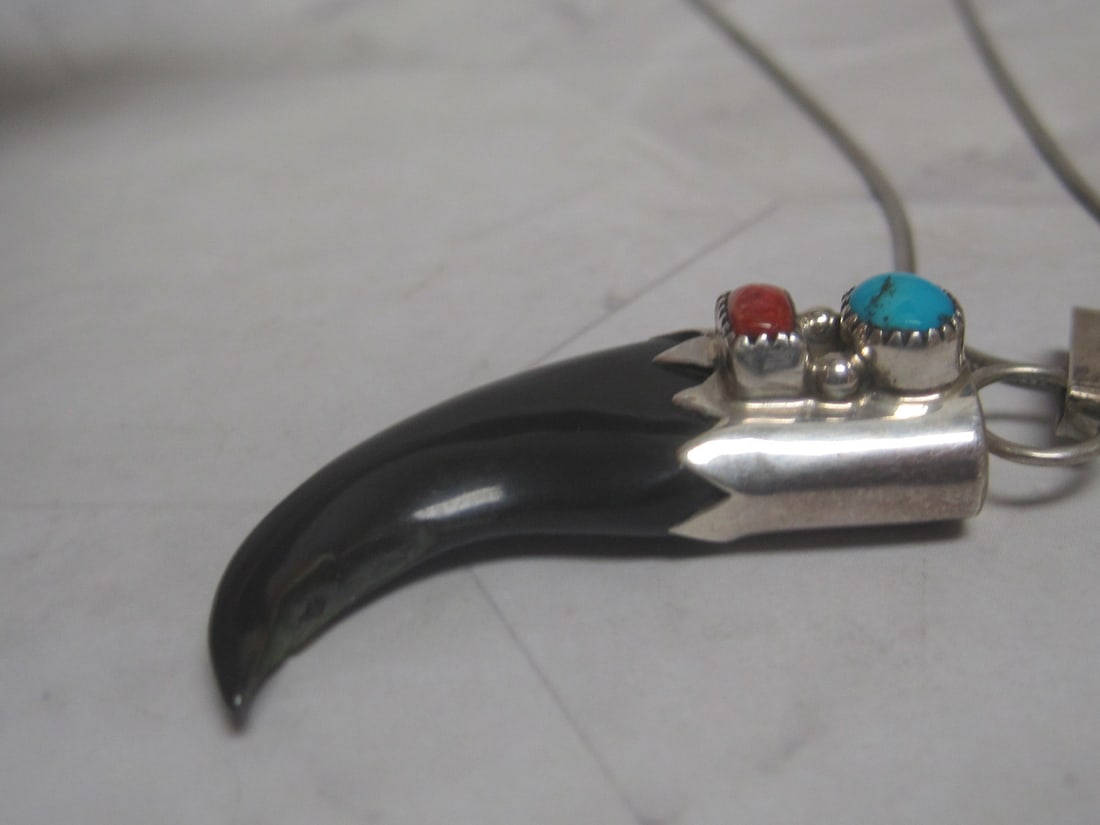 Native American Style Sterling Silver Pendant on 18" Sterling Silver Chain - 4