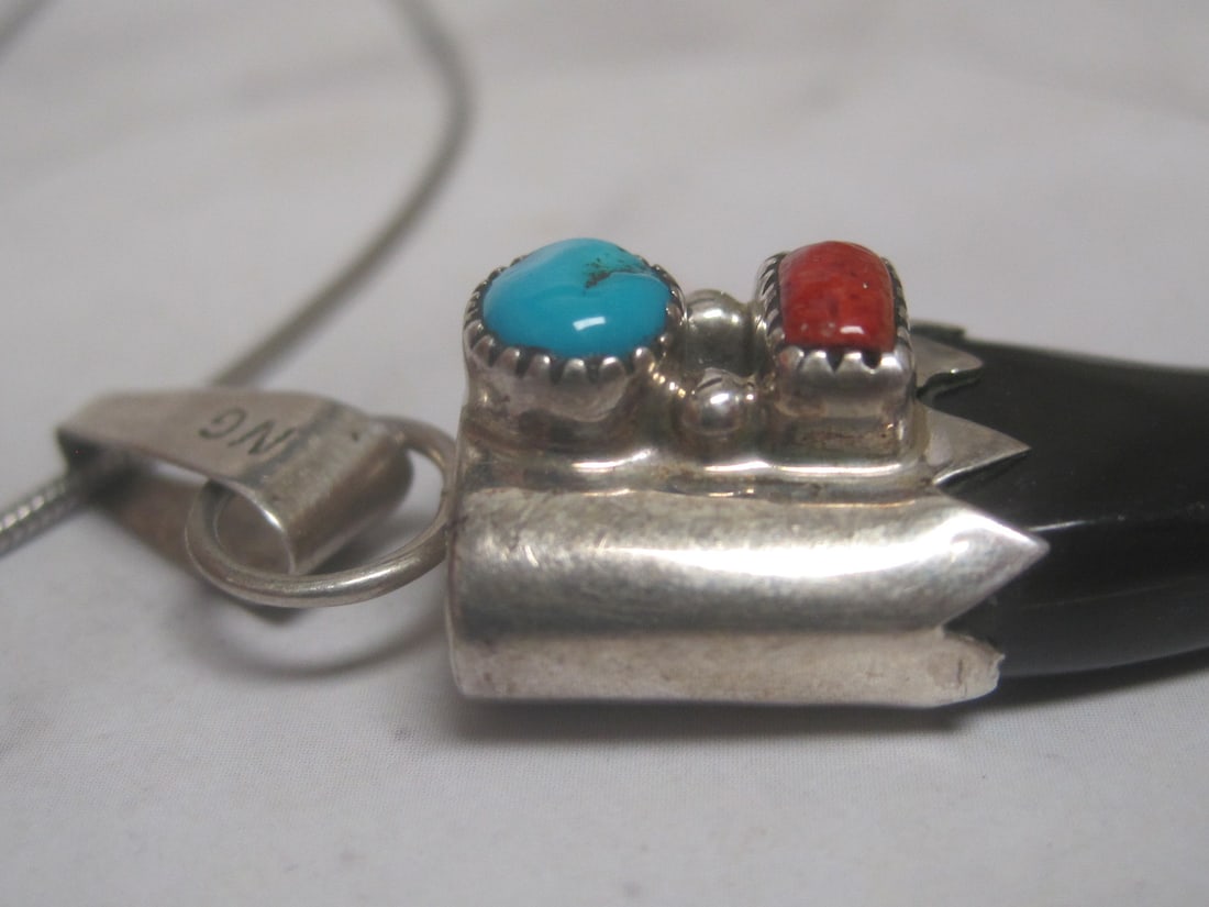 Native American Style Sterling Silver Pendant on 18" Sterling Silver Chain - 6