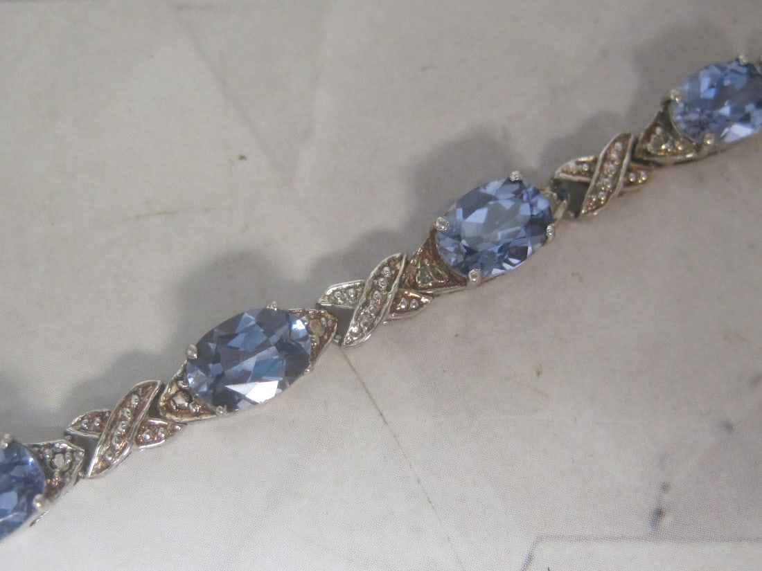 Beautiful 7 1/4" Sterling Silver Tanzanite Bracelet - 3