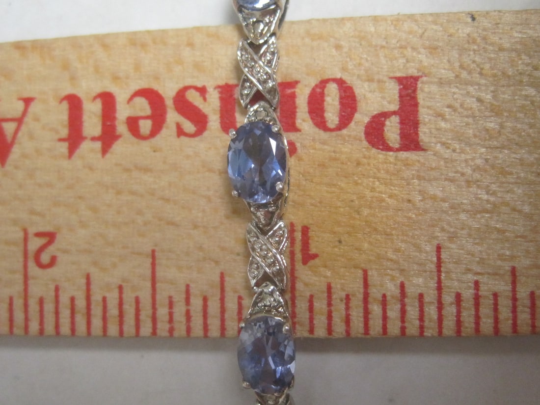 Beautiful 7 1/4" Sterling Silver Tanzanite Bracelet - 5