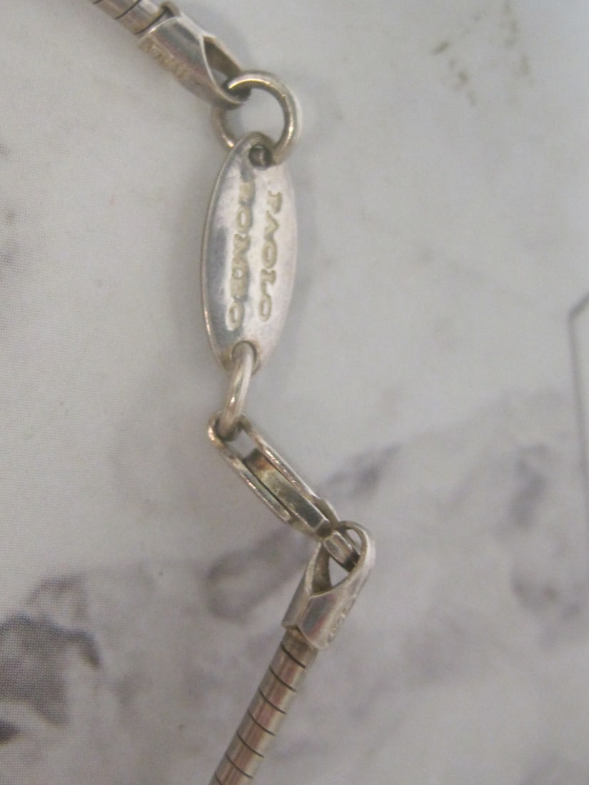 16" Sterling Silver Paolo Romeo Omega Necklace - 3