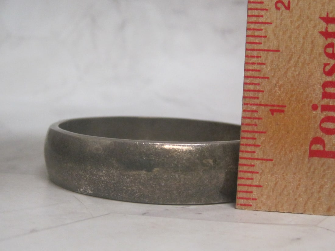 Sterling Silver Wide Hinged Bangle Bracelet - 5
