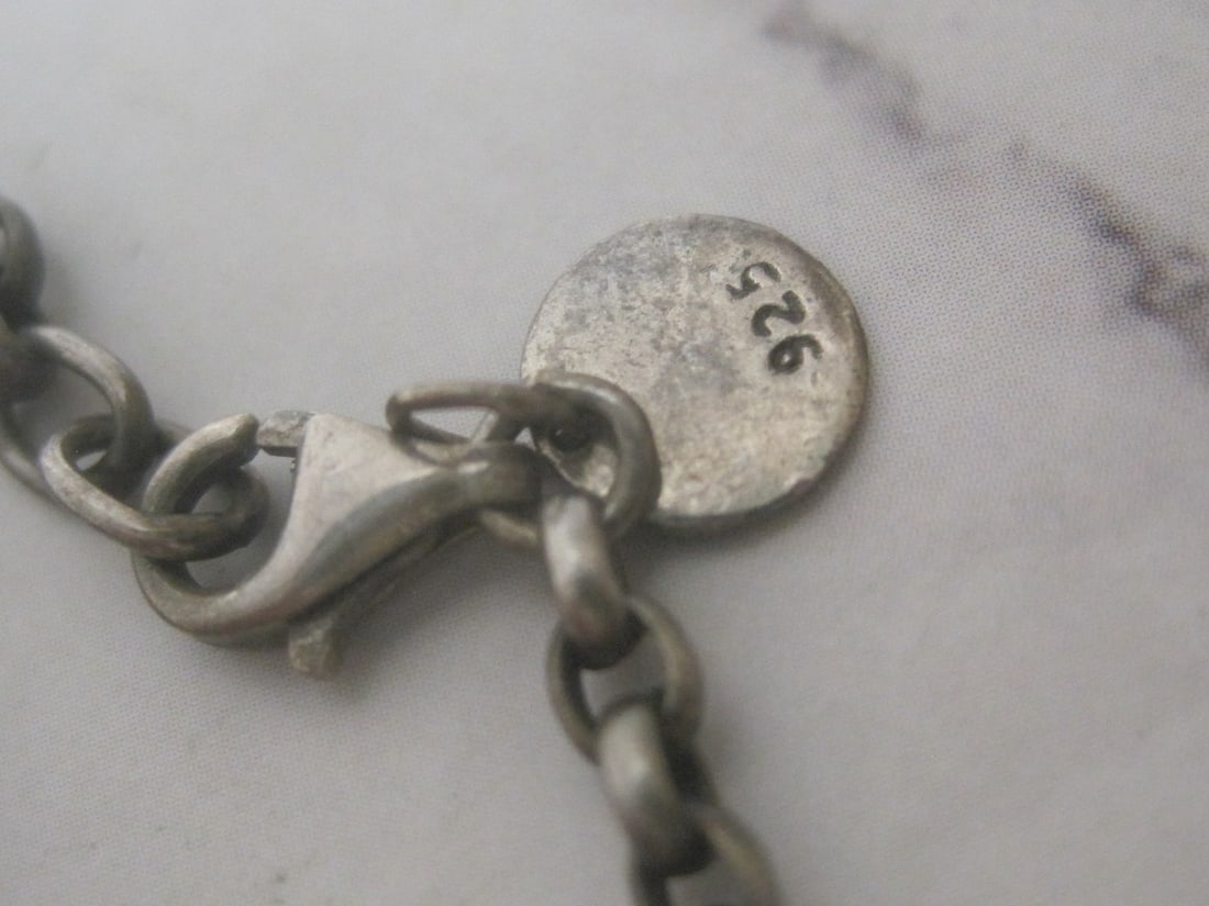 16" Sterling Silver Chain with 3 "K" Pendants - 3