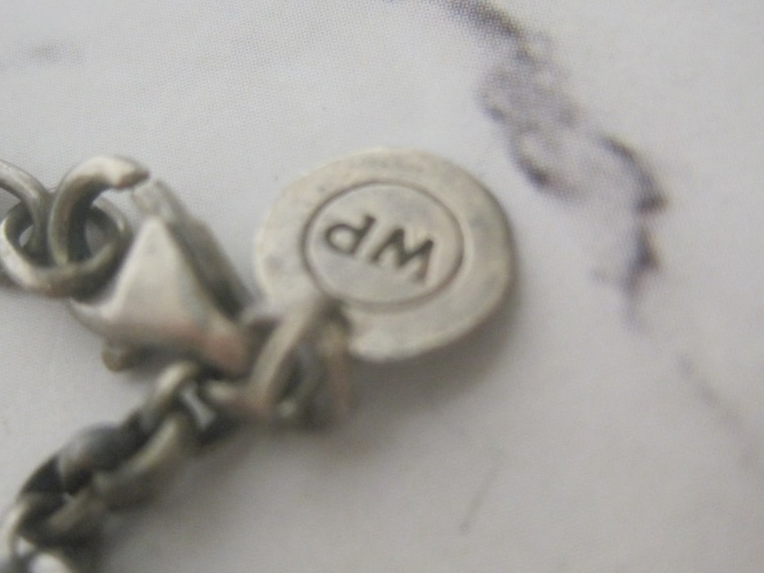 16" Sterling Silver Chain with 3 "K" Pendants - 4