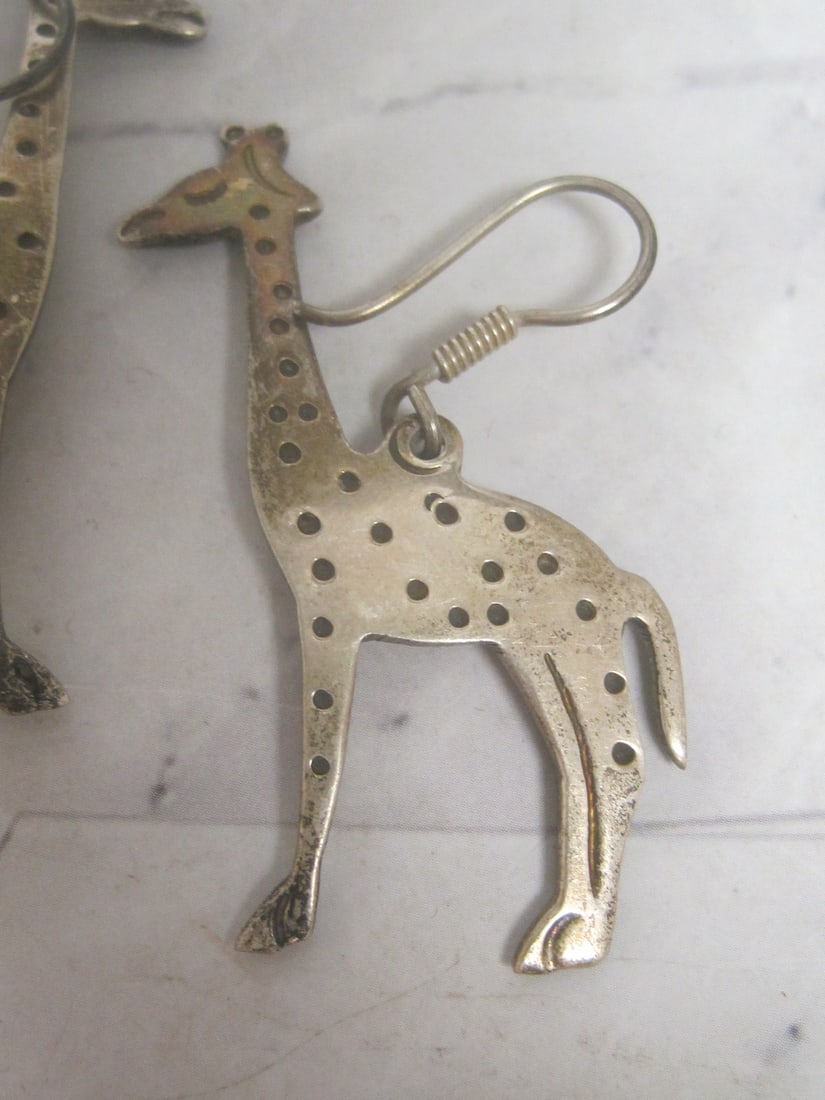 Sterling Silver Giraffe Earrings - 2