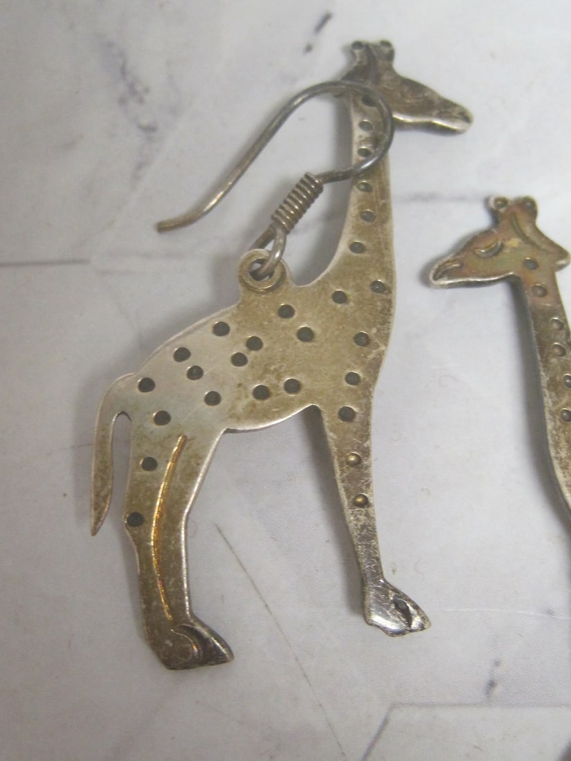 Sterling Silver Giraffe Earrings - 3