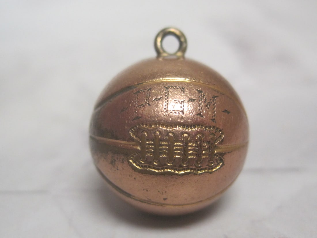 Antique 1946-1947 1/15 10k Gold-Filled Basketball Charm: Weighs 5.9 grams