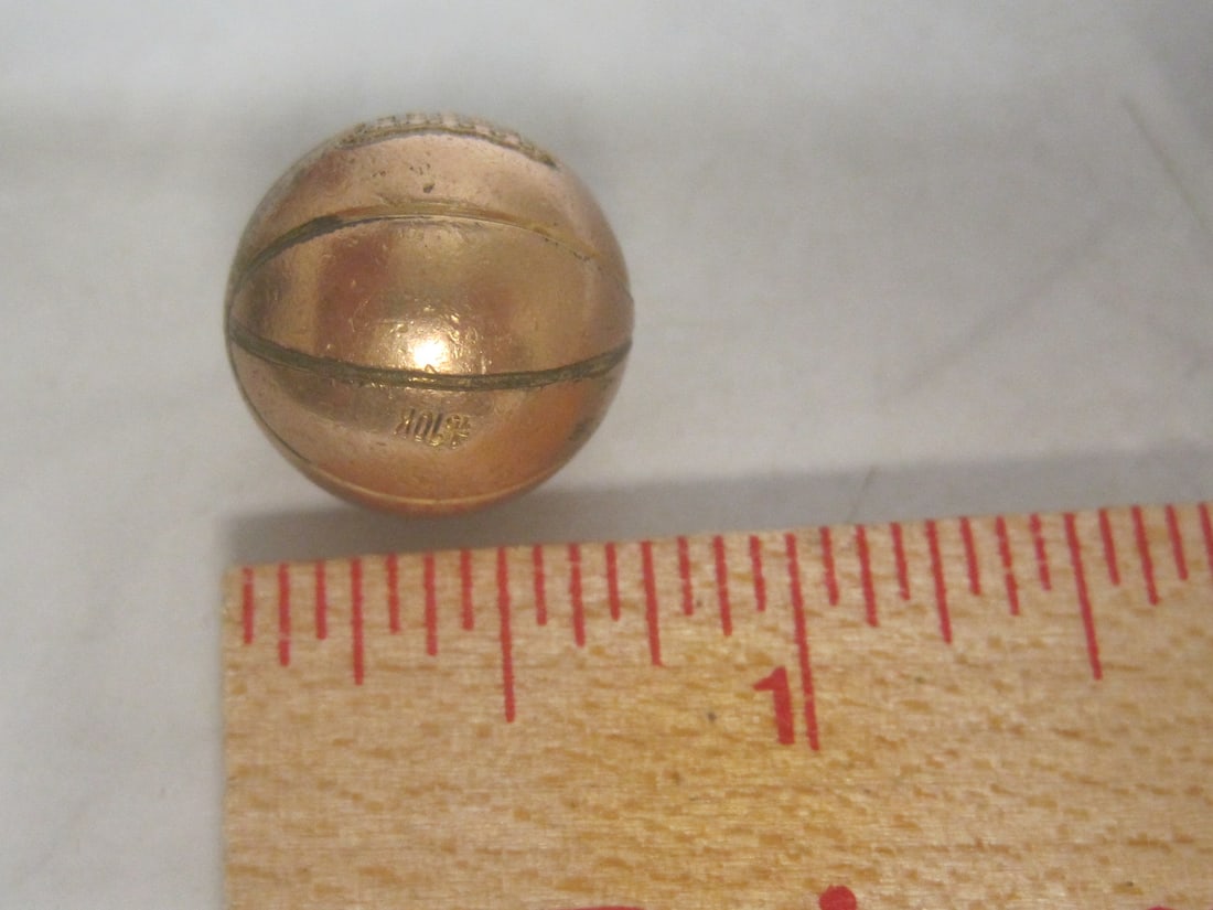 Antique 1946-1947 1/15 10k Gold-Filled Basketball Charm - 5