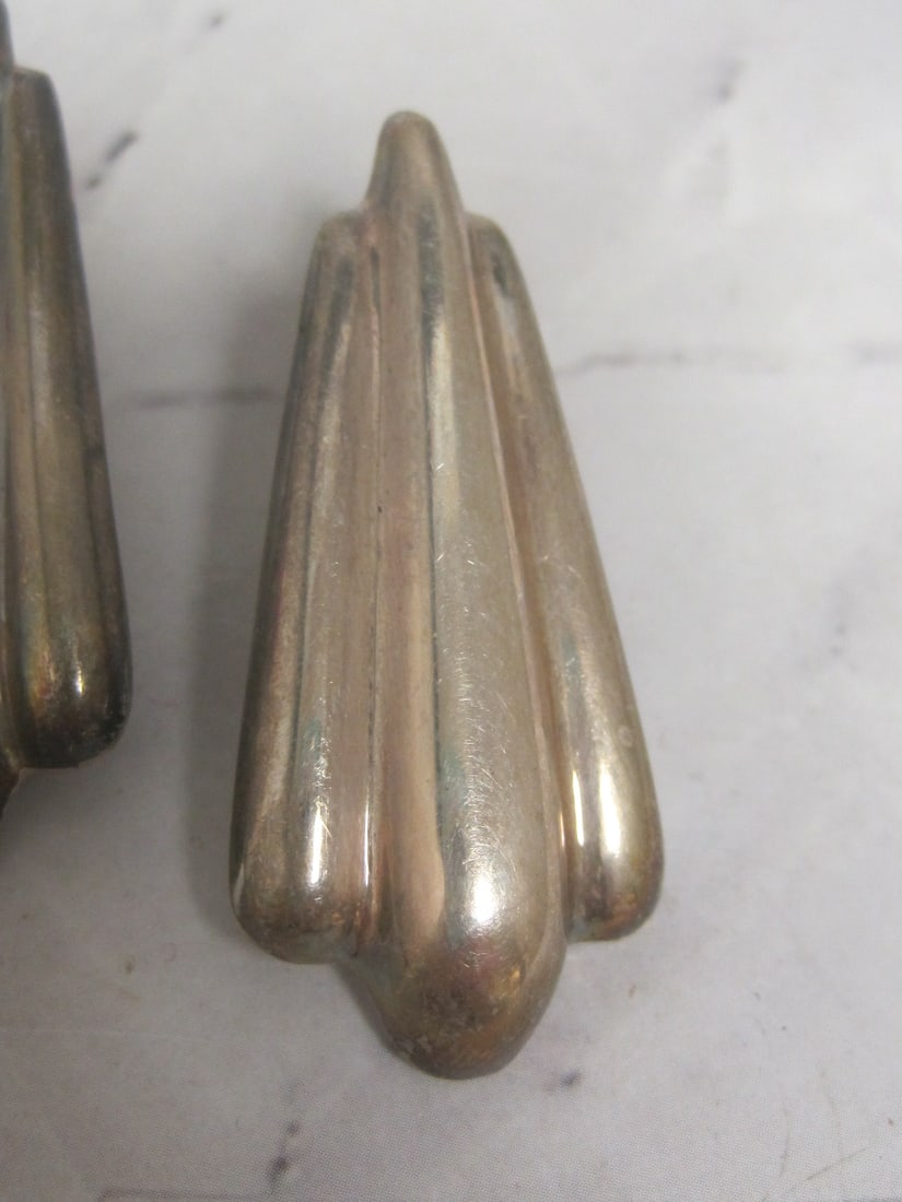 Sterling Silver Elongated Puffy Shell Earrings - 2
