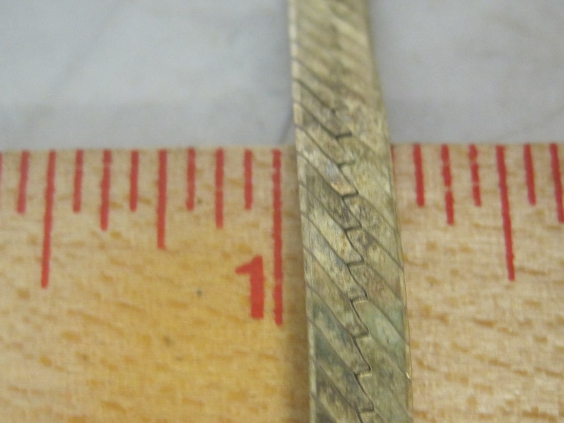 15" Sterling Silver Herringbone Necklace - 4