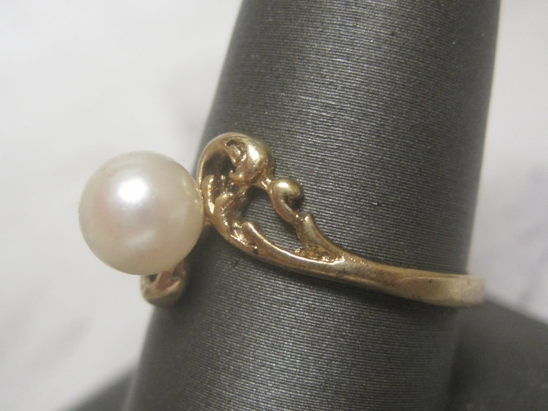 Sterling Silver Vermeil Pearl Ring - 2