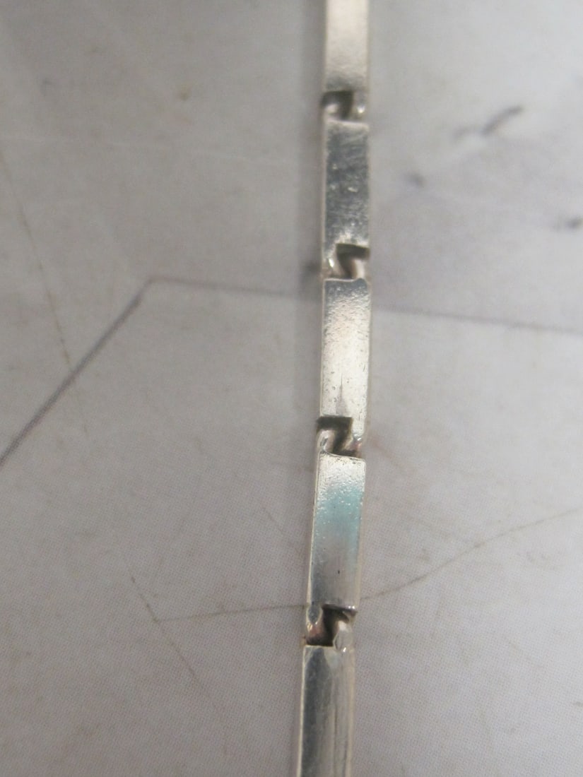 24" Sterling Silver Rectangular Bar Link Chain - 3