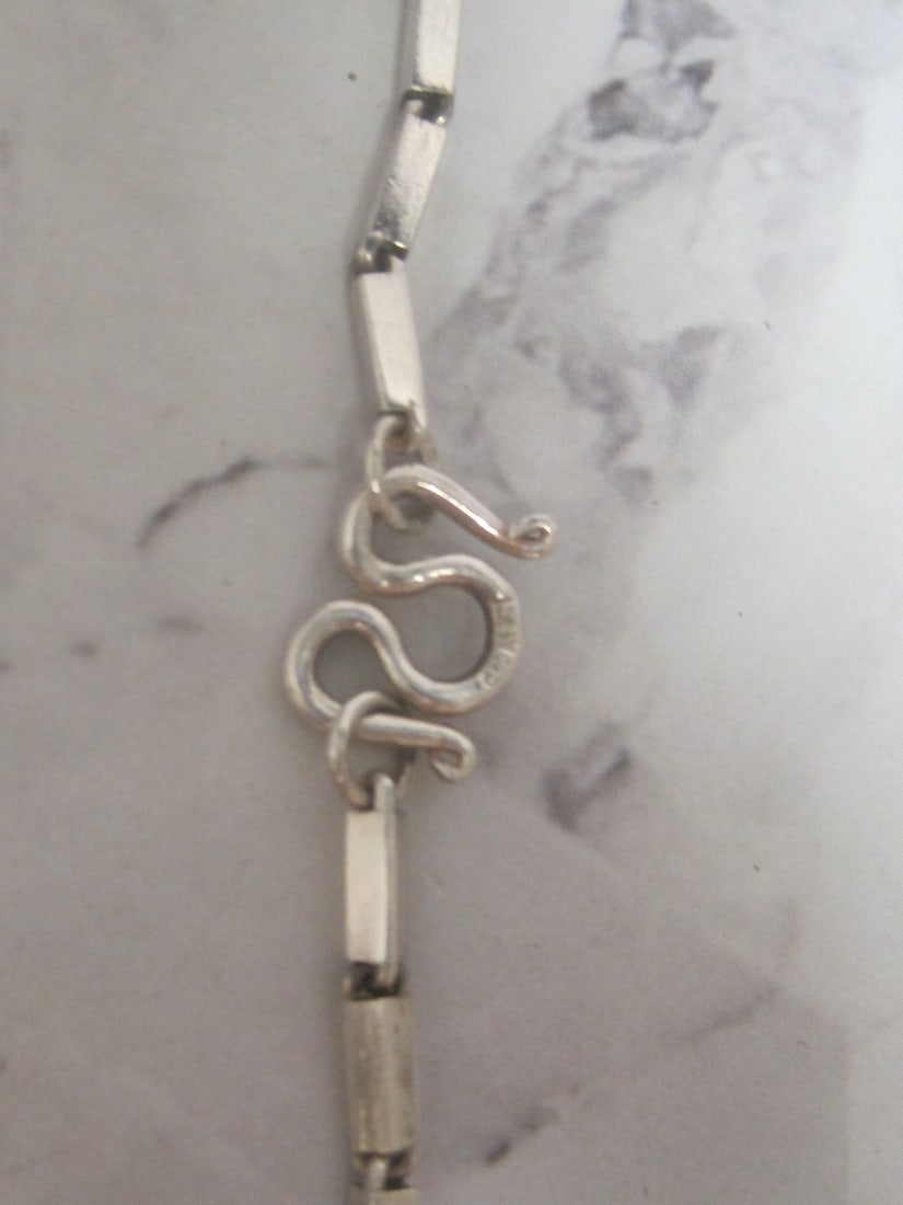 24" Sterling Silver Rectangular Bar Link Chain - 4