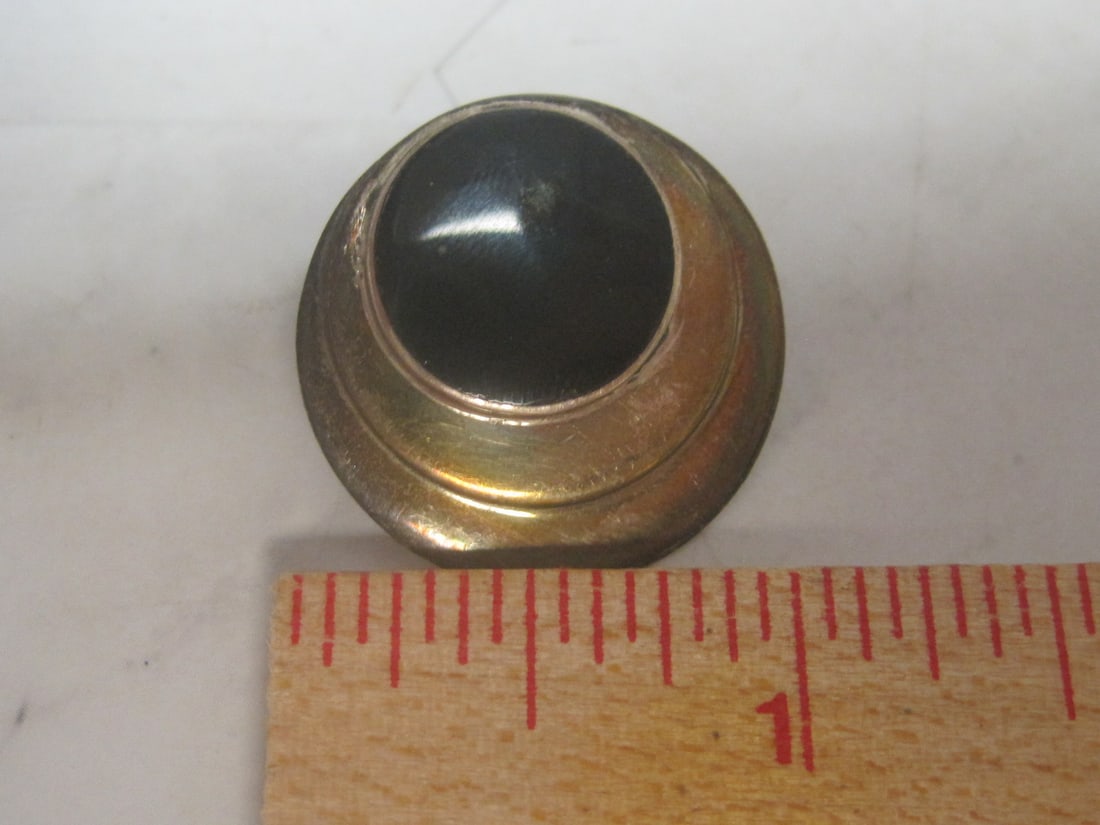 Sterling Silver Round Earrings with Onyx Inlay - 4