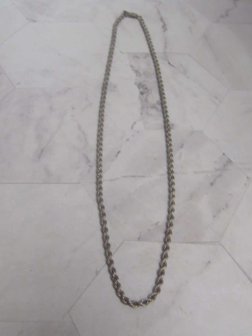 18" Sterling Silver Rope Chain: Weighs 14 grams