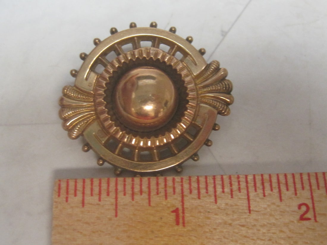 Antique Victorian Gold-Filled Hair Locket Brooch - 5
