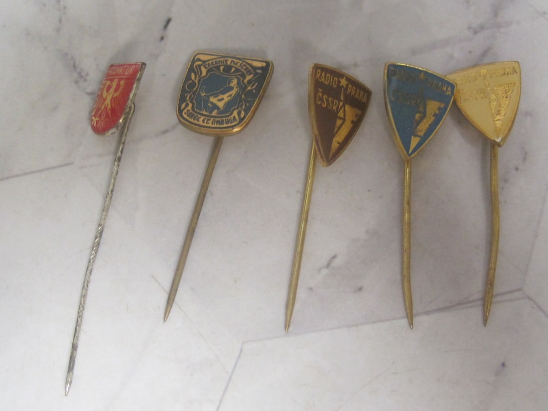 Vintage Souvenir Stick Pins from Communist Soviet Union & Germany: .