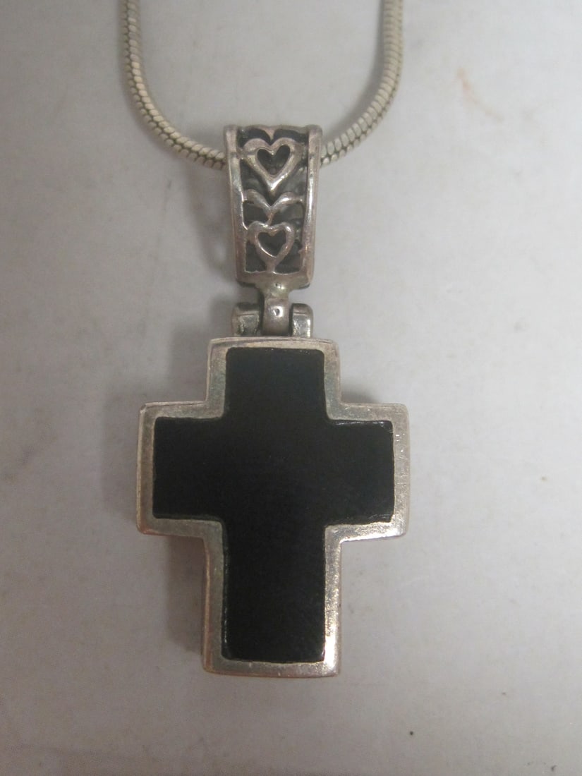 Sterling Silver Reversible Cross Pendant on 18" Sterling Silver Chain - 2